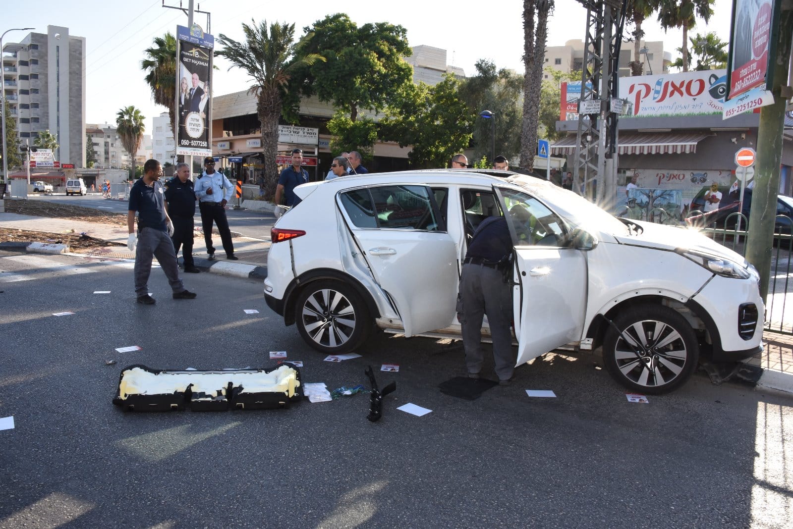 זירת הפיצוץ (צילום: משטרה(