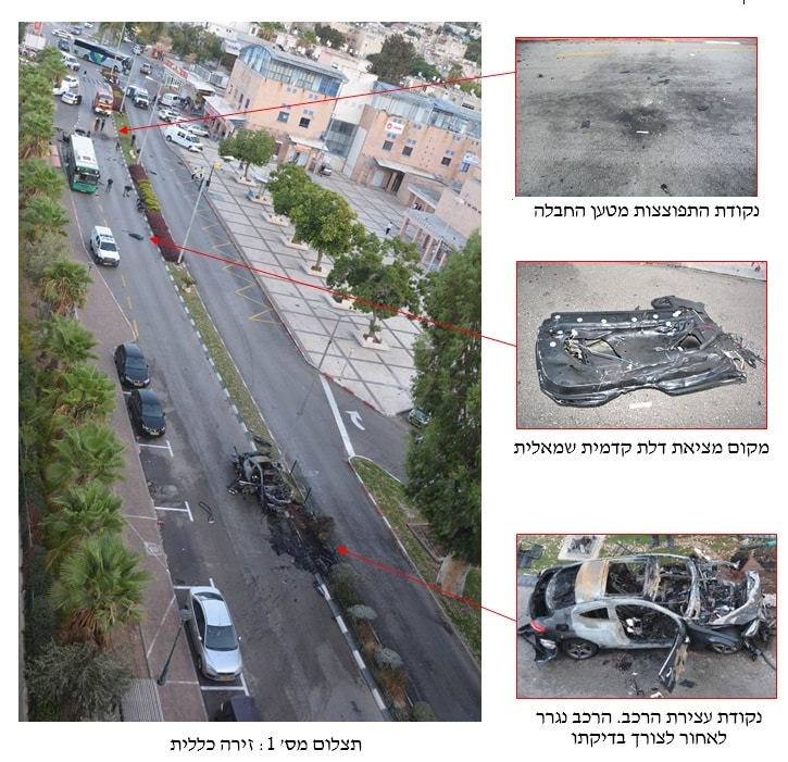 הניתוח המשטרתי לזירת ניסיון החיסול (צילומים מתיק החקירה)