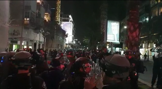 בסיום המחאה, נכנסו שוטרי יס"מ לתמונה