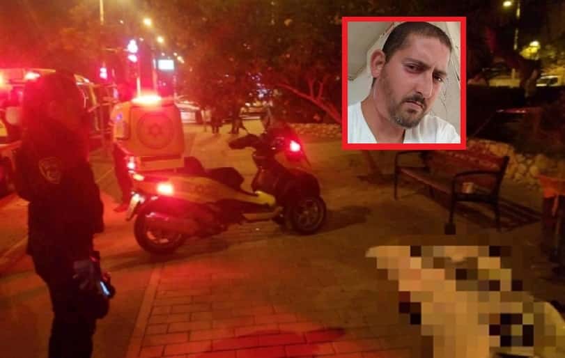 זירת האירוע בבאר שבע (בצילום הקטן: המנוח, נמרוד בן עטר)