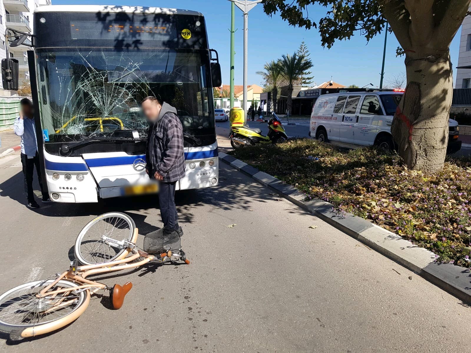 זירת התאונה (צילום: בן טטרו, דוברות מד"א)