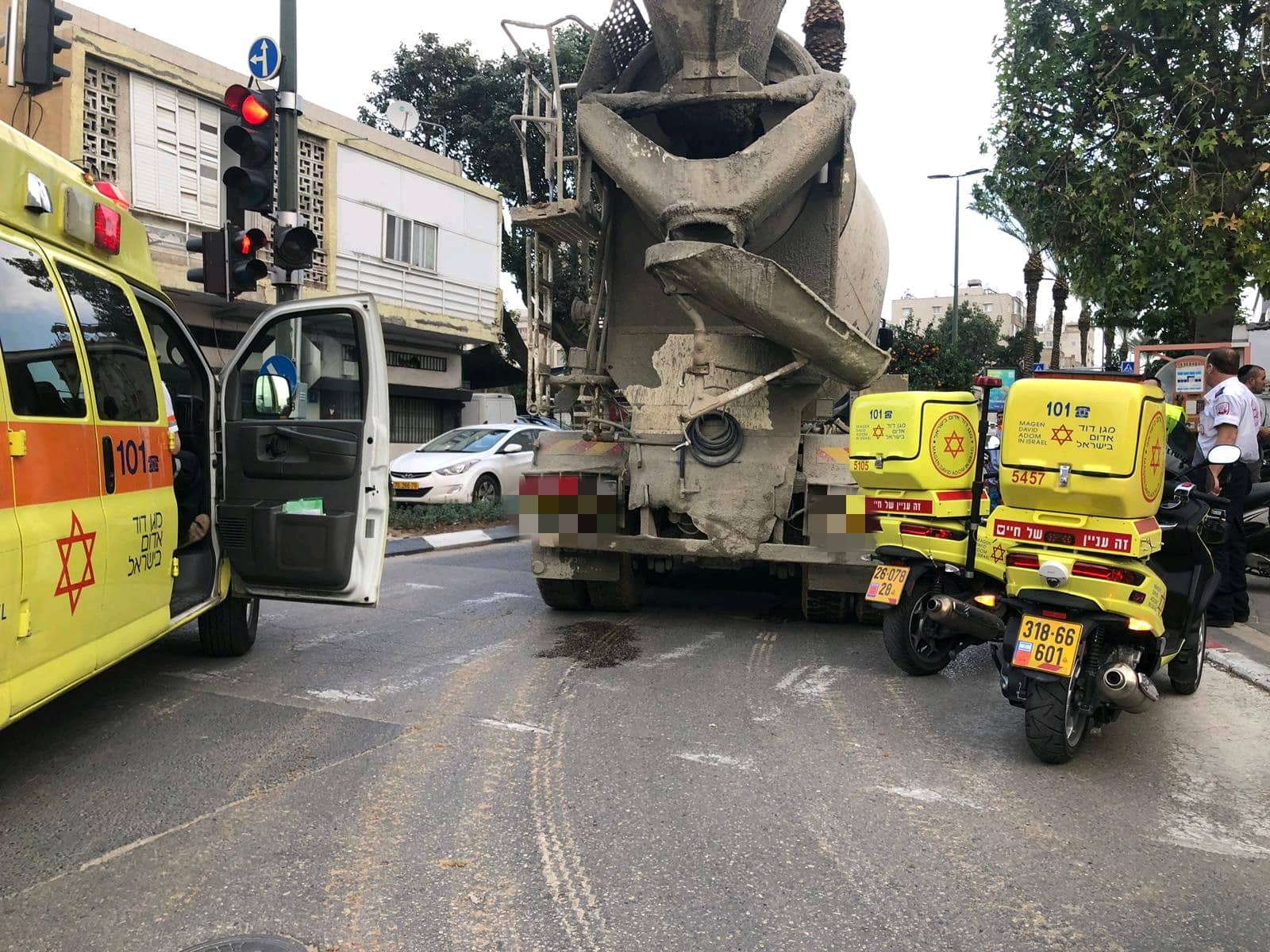 זירת התאונה (צילום: תיעוד מבצעי מד"א)