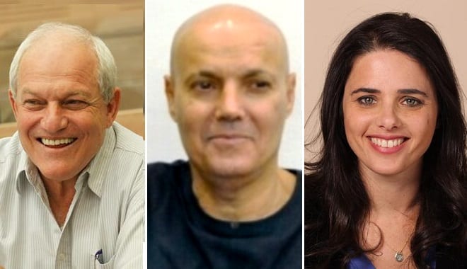 אבנר הררי (במרכז) עם השרה איילת שקד והשר חיים כץ