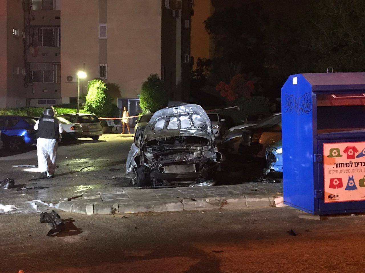 הרכב בו אירע הפיצוץ (צילום: משטרת ישראל)
