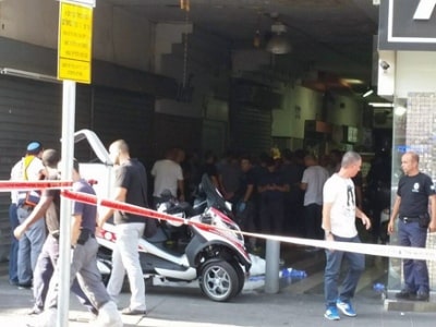 זירת רצח דוד צ'צ'אשווילי (צילום: דוברות המשטרה)
